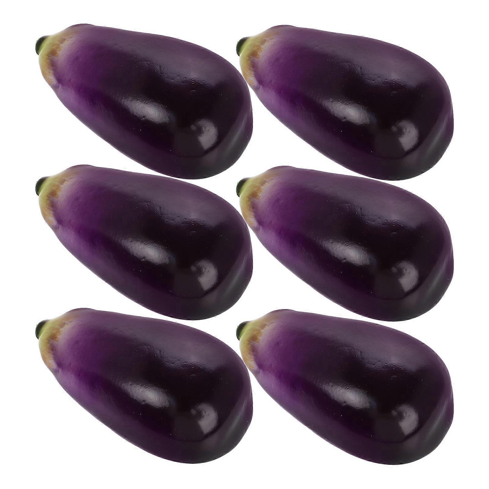 Vegetable Model Eggplant Shape Home Decoration Education Assorted Color Foam Material Teaching Tool 6Pcs
