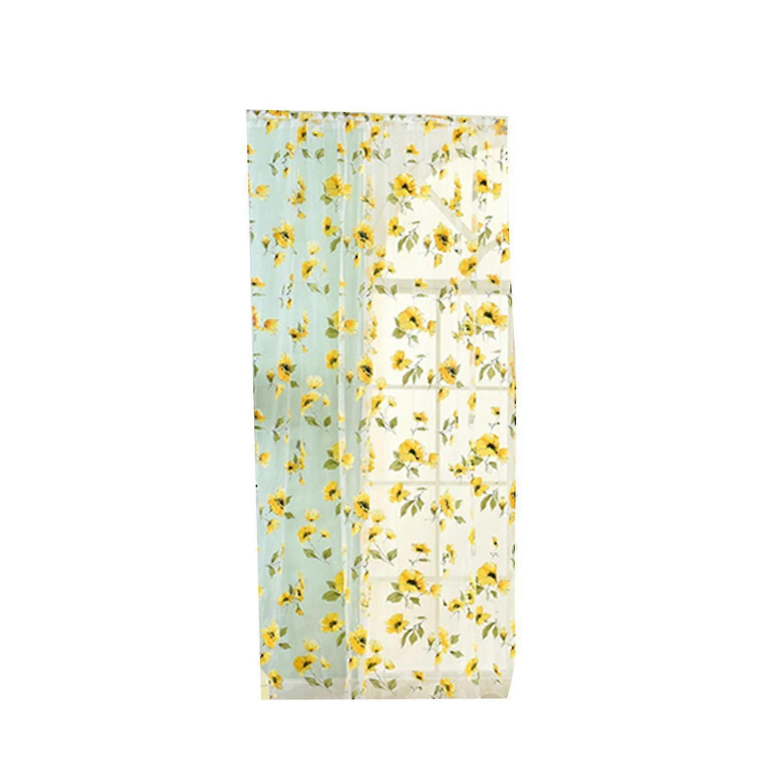 Romantic Bedroom Window Flower Pattern Sheer Curtain Drape Room Divider Home Decor