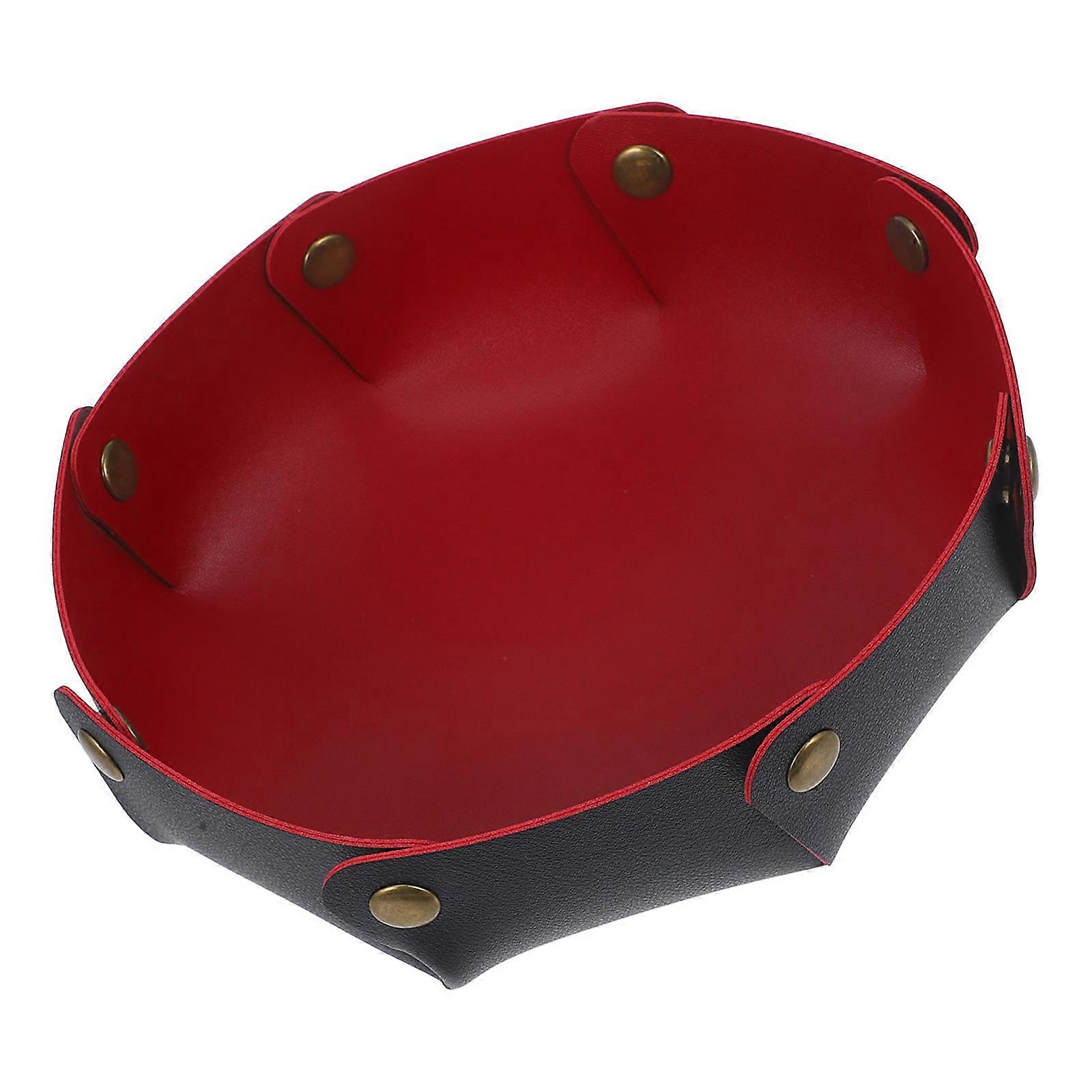 PU Tray Folding Storage Tray for Key Storage Desktop Use