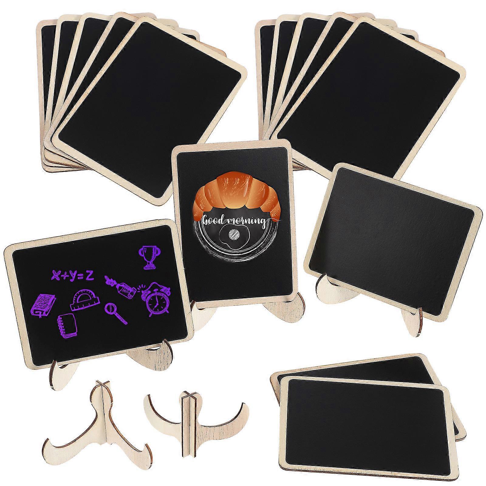 Black Mini Chalkboard for Writing Use with 15Pcs Tabletop Decorations