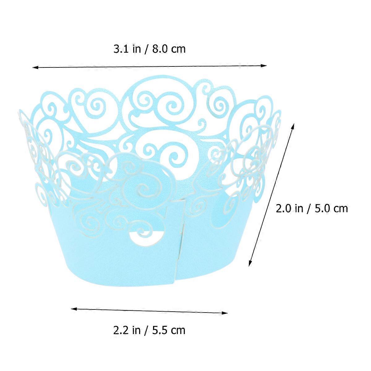 Baking Cupcake Wrappers Household Cake Wrapper Sky Blue 9x6.5cm 60Pcs