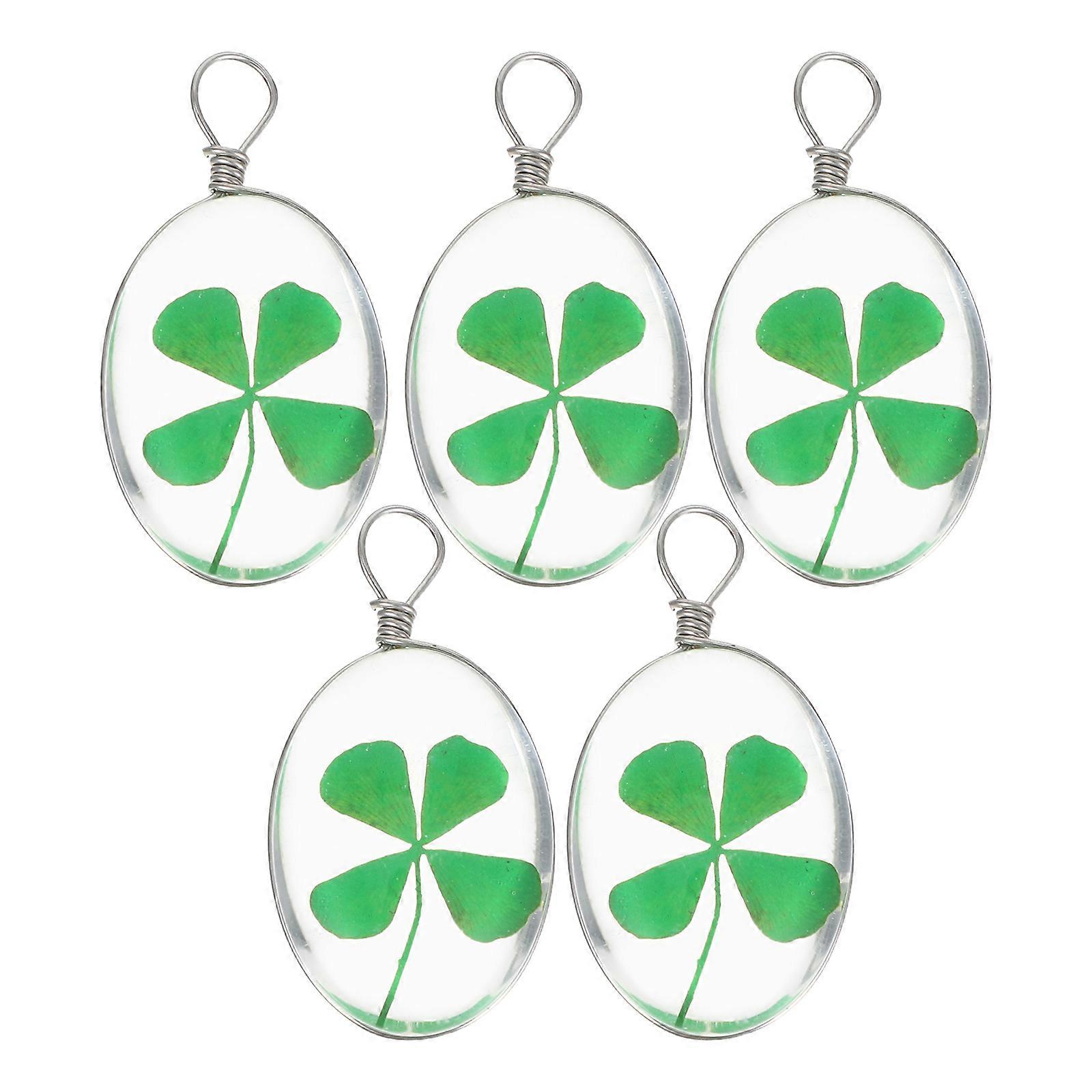5Pcs Jewelry Making Charms for Handicraft Projects . Patrick's Day Using Multi Colored Glass