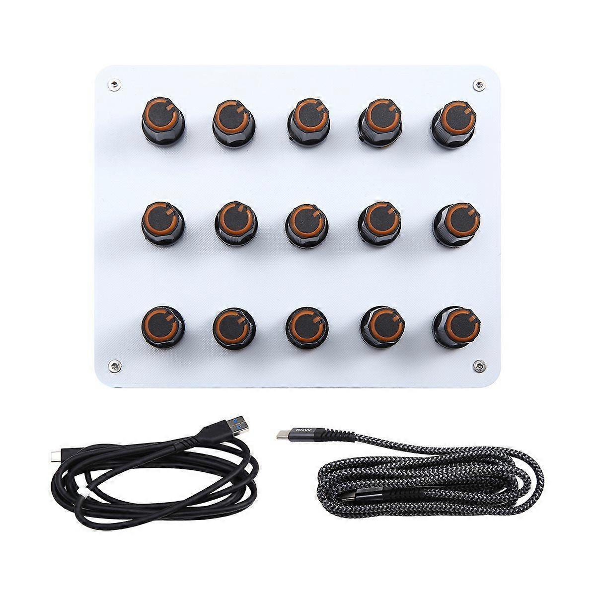 15 Knob Knobs, Custom CC Information Volume, USB-C Interface, Music Host Software, MIDI Controller