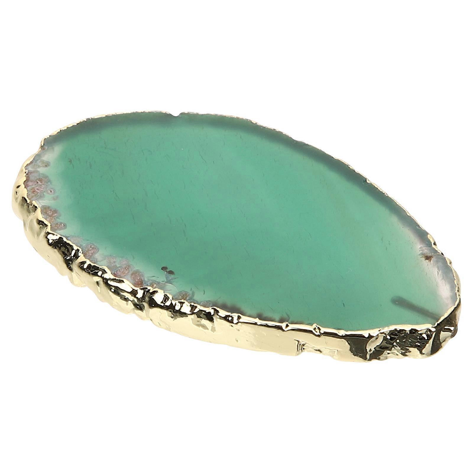 Delicate Natural Agate Coaster for Table Use with Golden Color