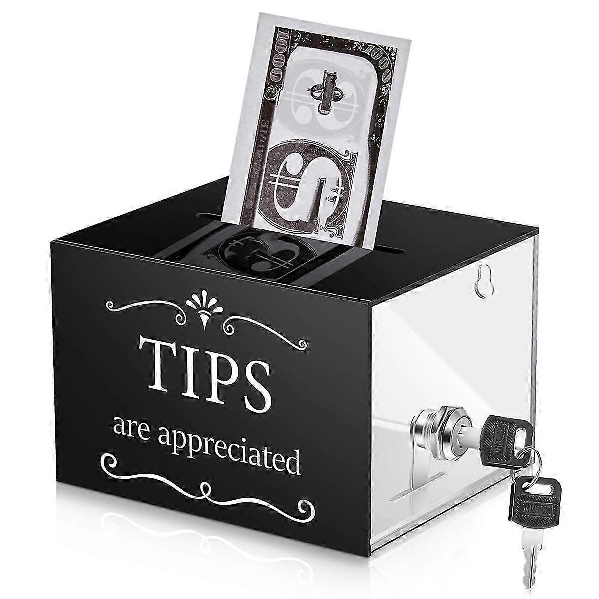 2025 Tip Jars for Money Tip Collection Box with Lock