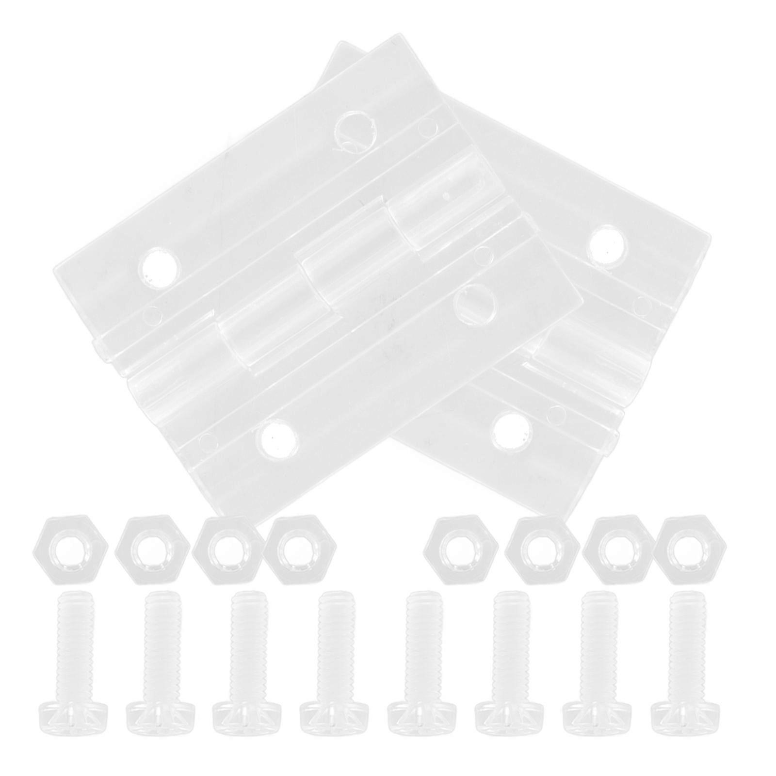 Pc Material Acrylic Hinges Door Hinge for DIY Use 2Sets Transparent Design