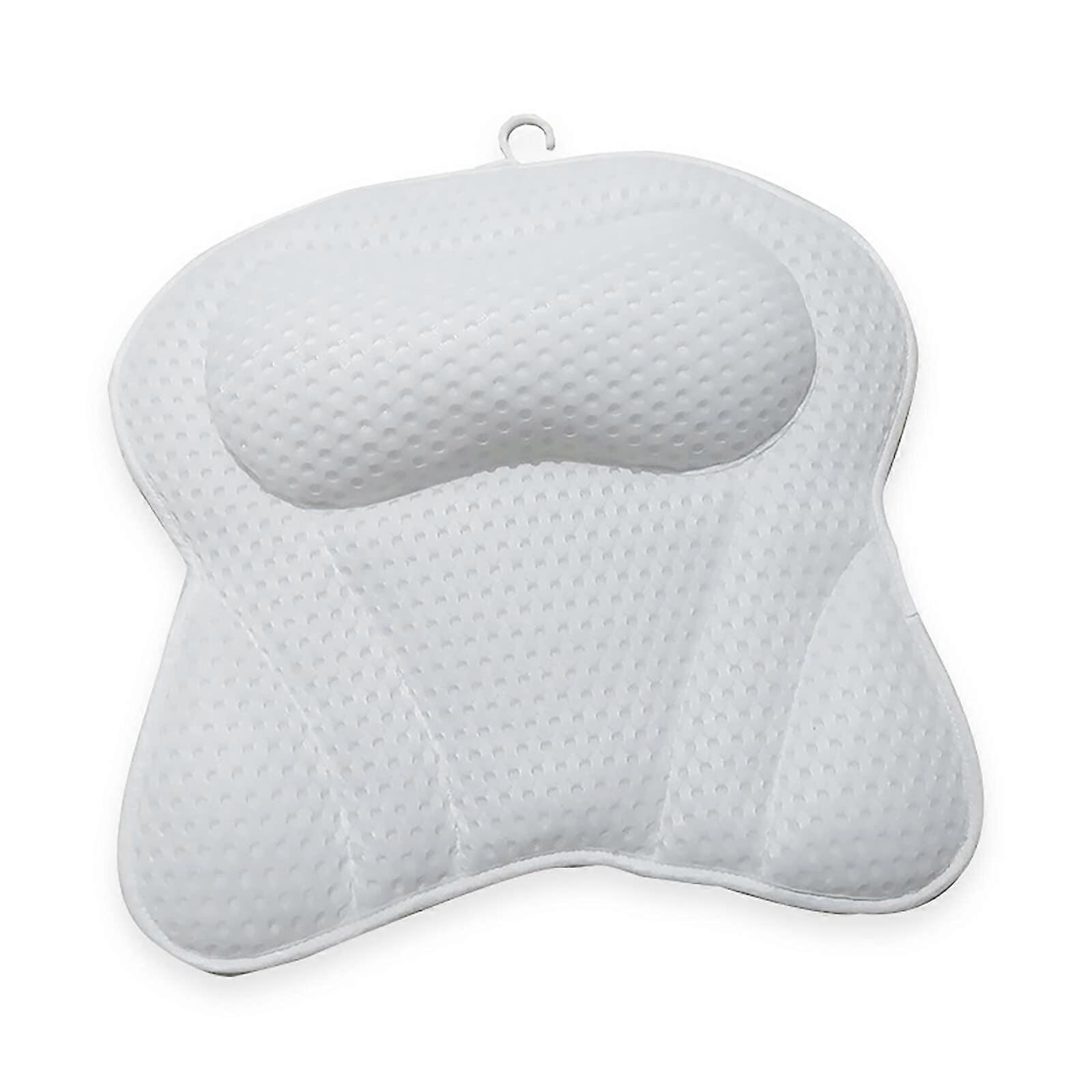 Bath Pillow with Ergonomic Neck Support, Extra Soft QuickDry 4D Mesh Bathtub Headrest for Spa
