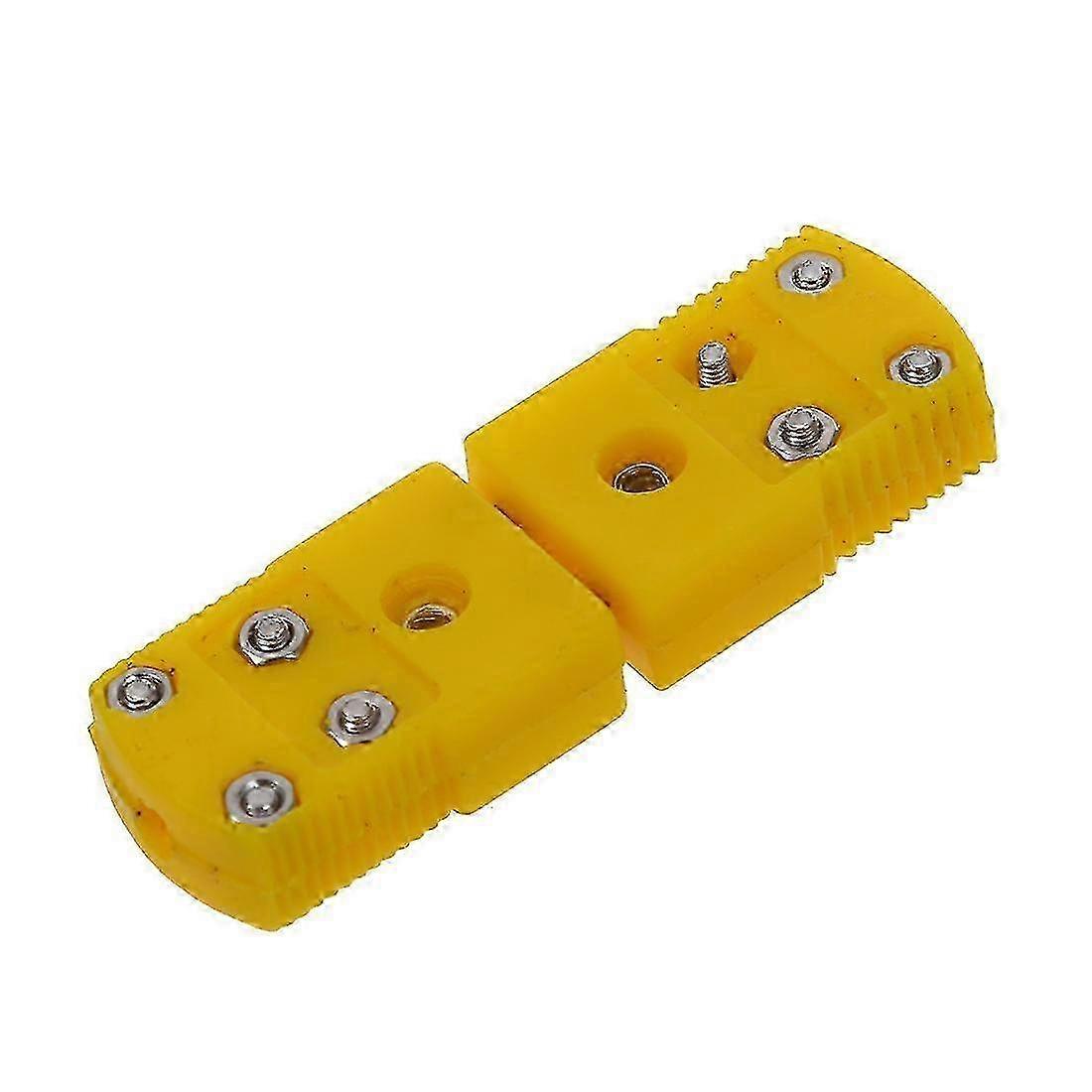Yellow Plastic Shell K Type Thermocouple Plug Socket Connector Set 25-26s