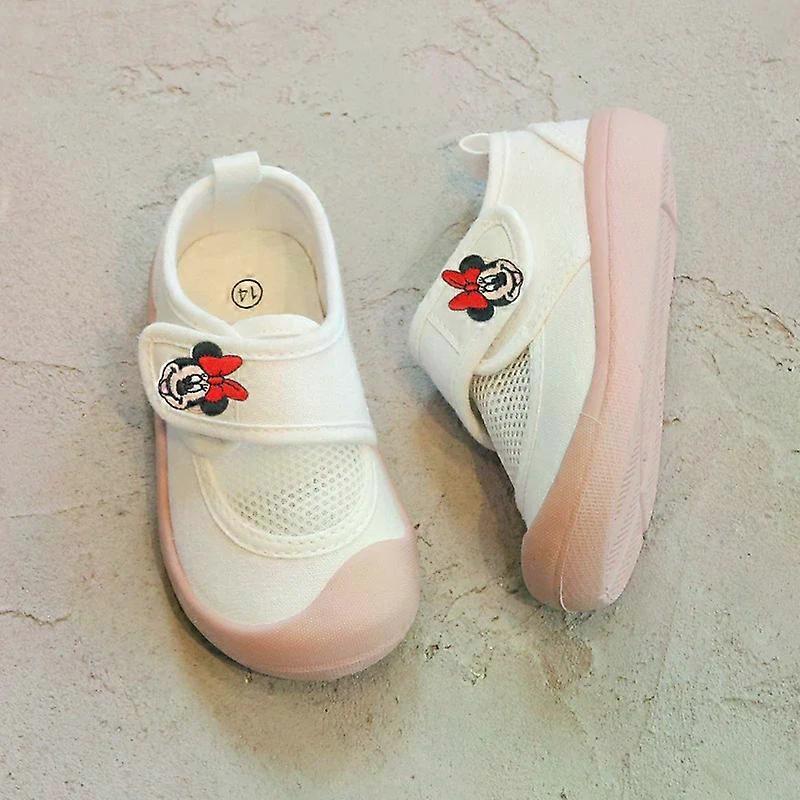 Disney Mickey Mouse Spring & Summer Kids Breathable Mesh White Canvas Shoes Kindergarten Indoor Casual Shoes Boys  Girls Sneaker