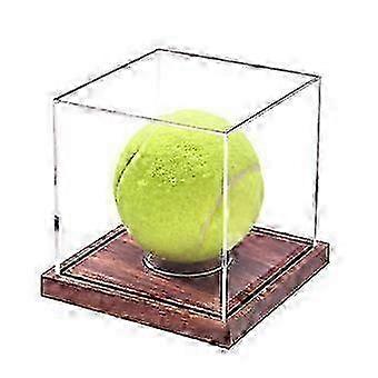 Without Assembly Required Clear Cubes Tennis Ball Holder with Solid Wooden Base for Easy Showcasing