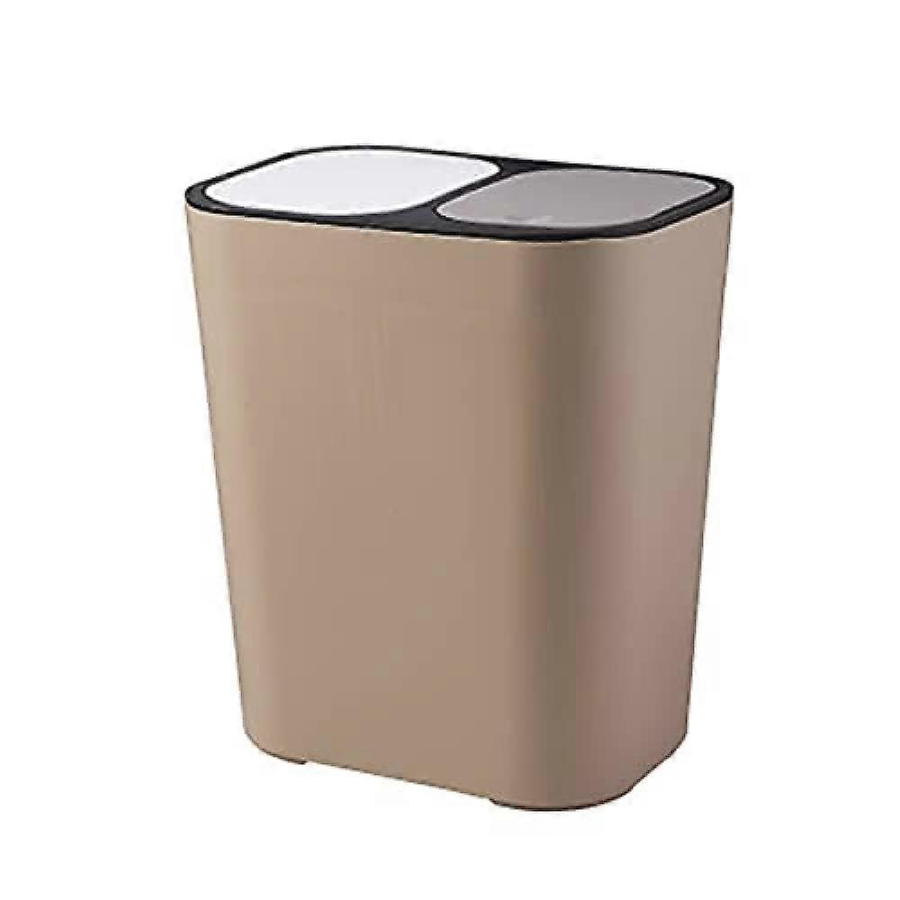 Dual Compartment Recycling Bin 12L Slim Kitchen Trash Can with Push Button Lid and EasyClean Design