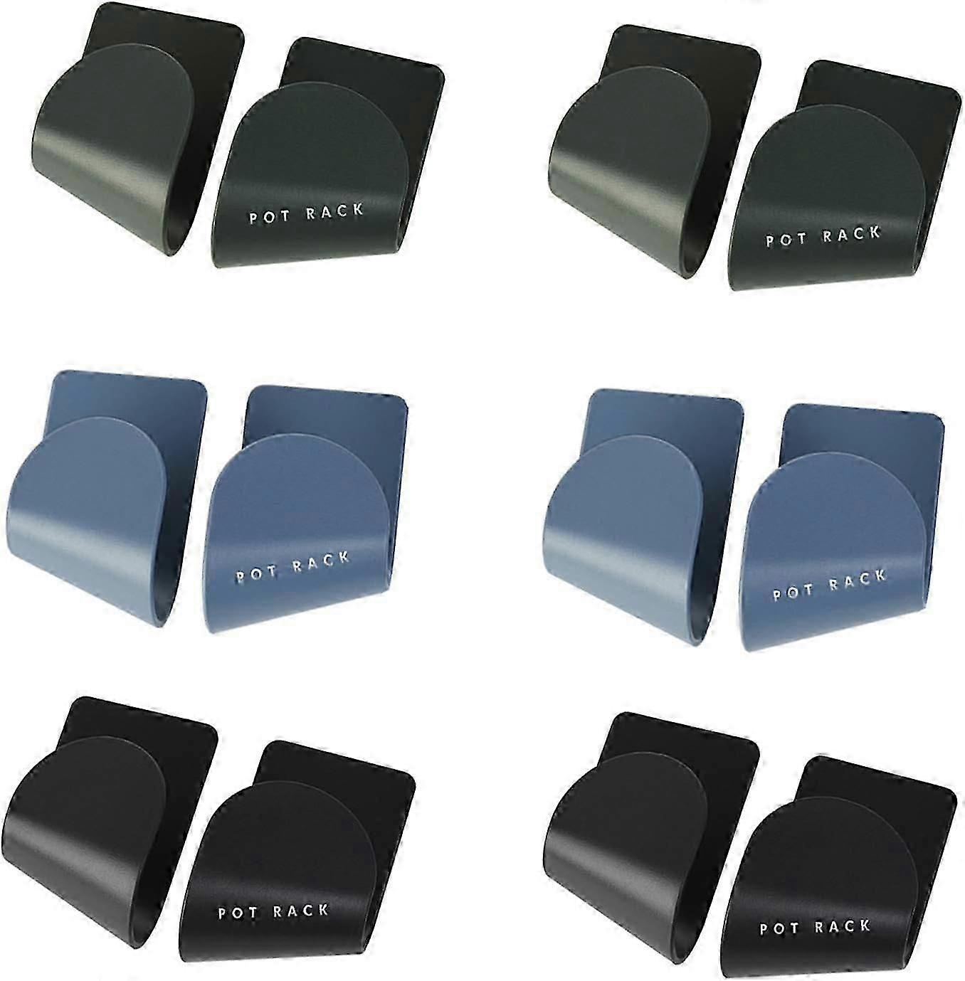 6 Pairs Multi-Function Pot Lid Holder Organizer Rack Pan Lid Holder Wall Mounted No Punching Kitchen