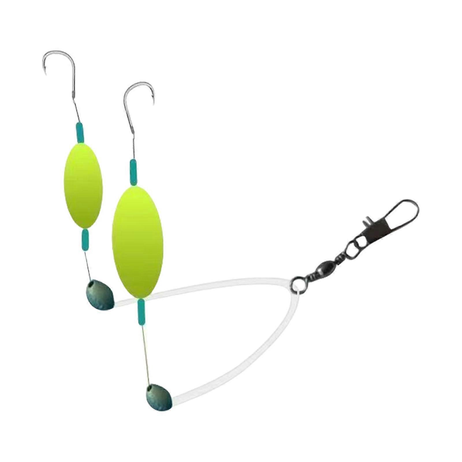 Fishing Rigs Double Hook Reverse Bottom Rig with Space Bean AntiSnag Suspended Hook Design