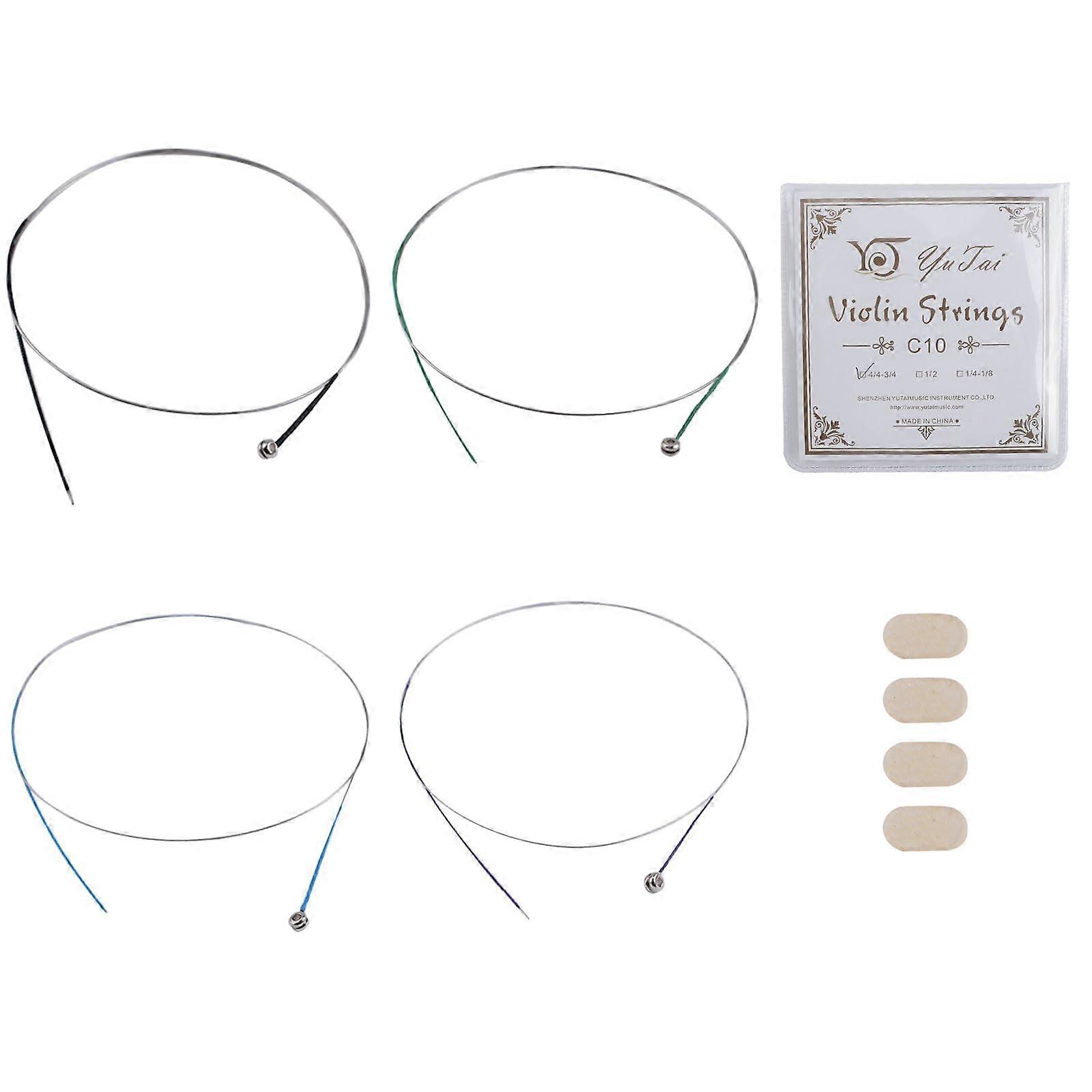 4/4 Violin Strings Set with Bright Tone and Durable Construction for Beginners and Performers