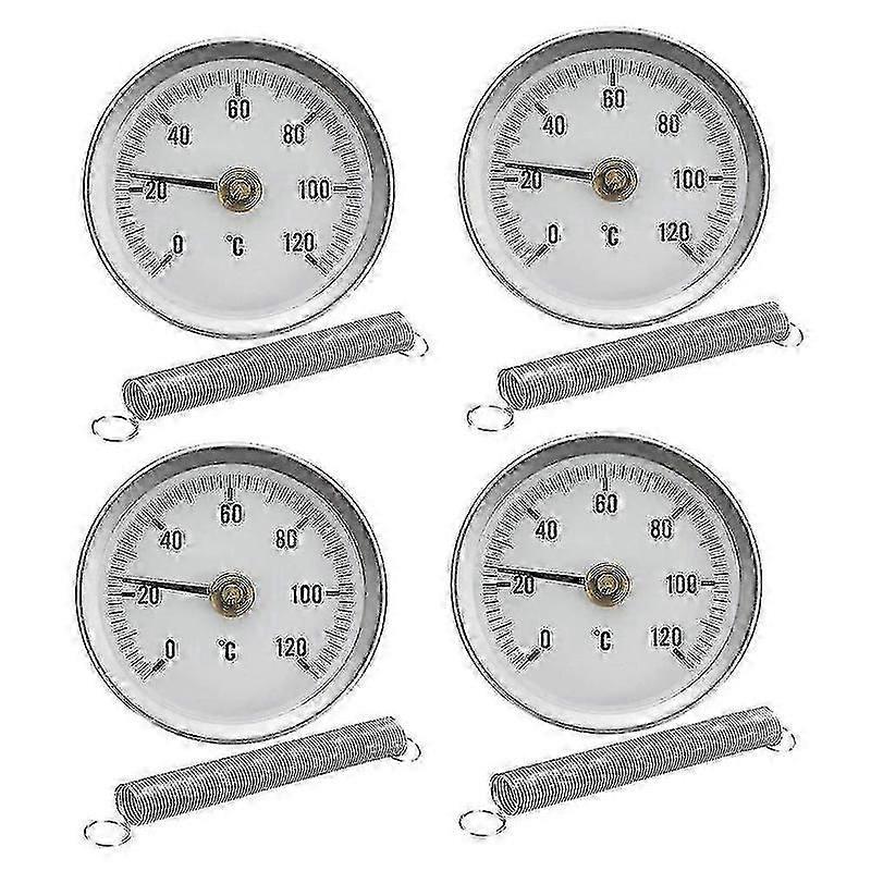 Pipe Thermometer 0-120 63MM 4PCS Spring Clip-on