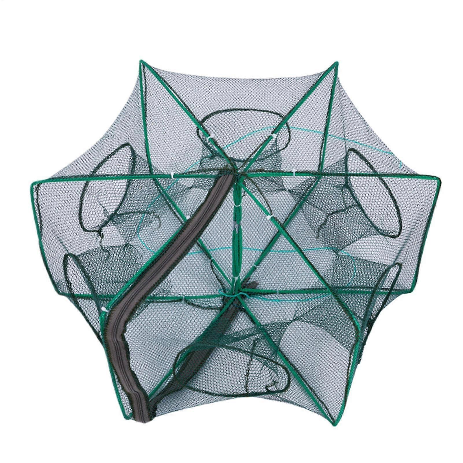 Foldable EscapeProof Fishing Trap Cage for Crab Shrimp with RustResistant Frame for MultiWater Use