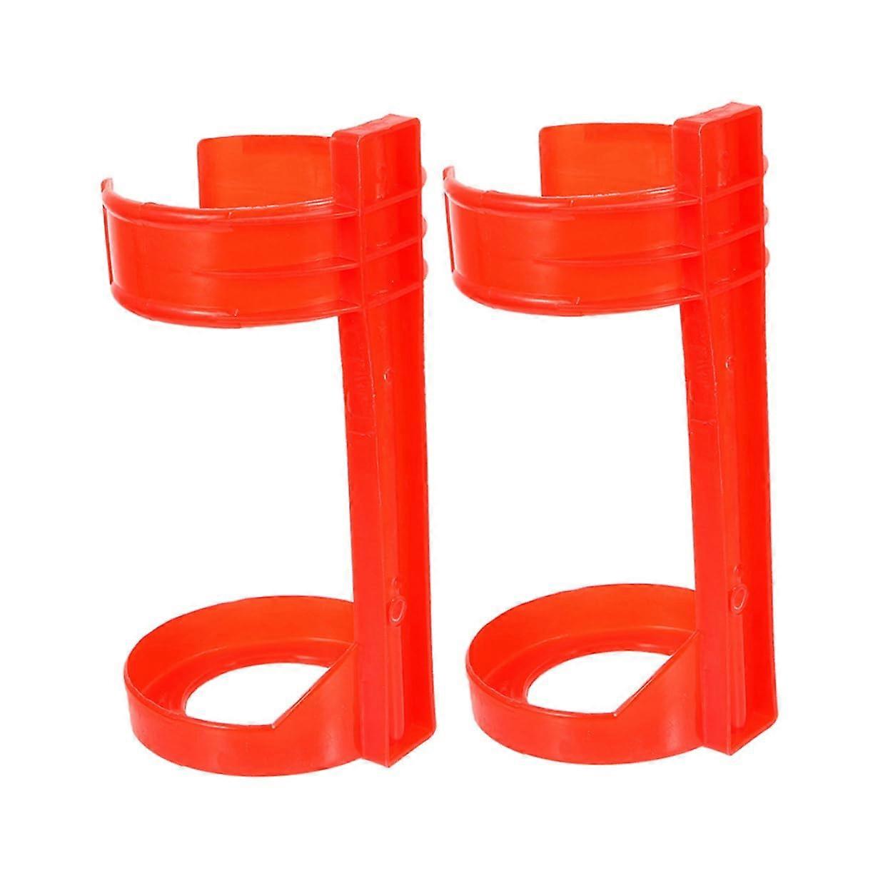 Red Plastic Fire Extinguisher Mount Bracket 2 Pack for Car and Wall, Quick Emergency Access and Secure Storage