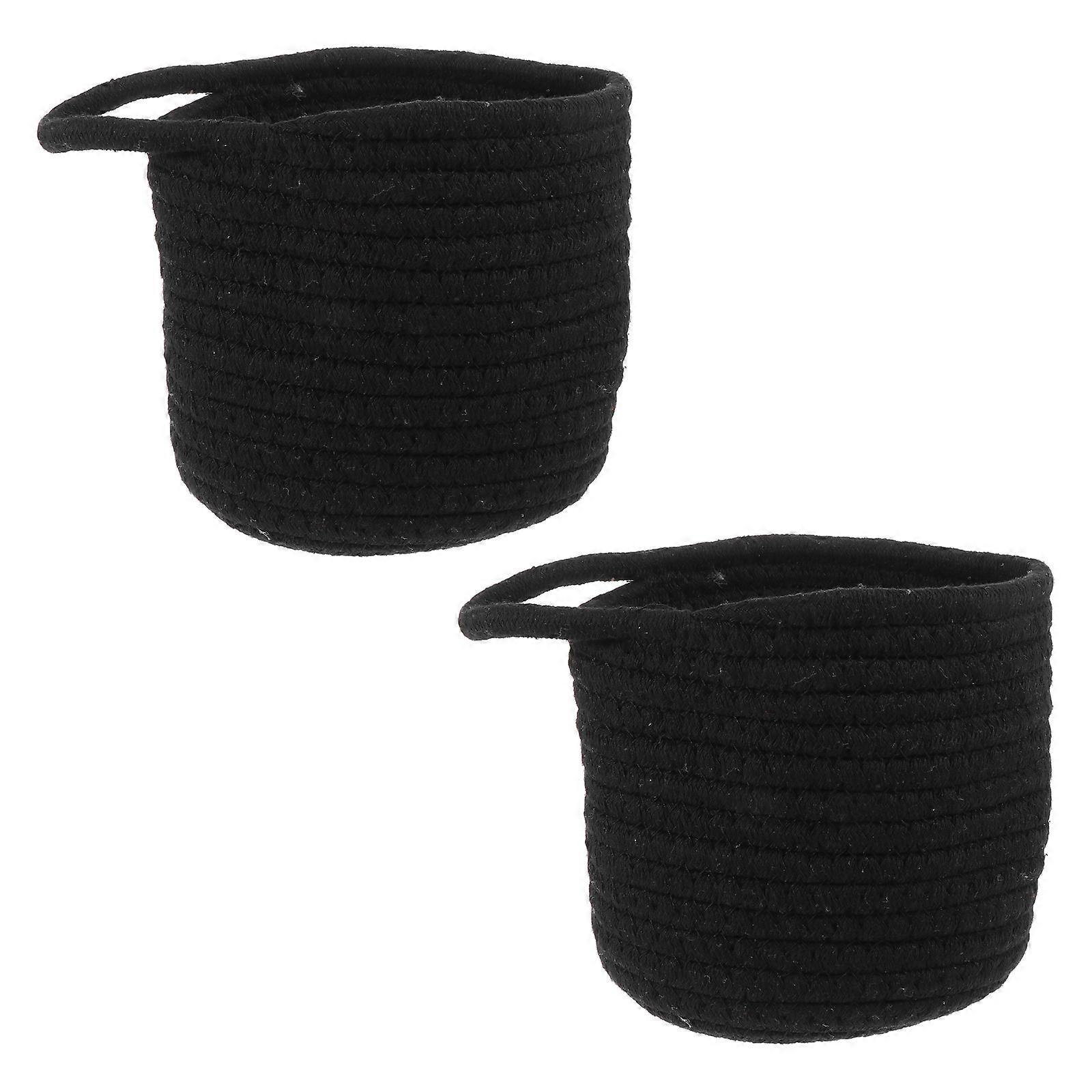 Storage Basket Cotton Rope Holder for Organizing 2Pcs