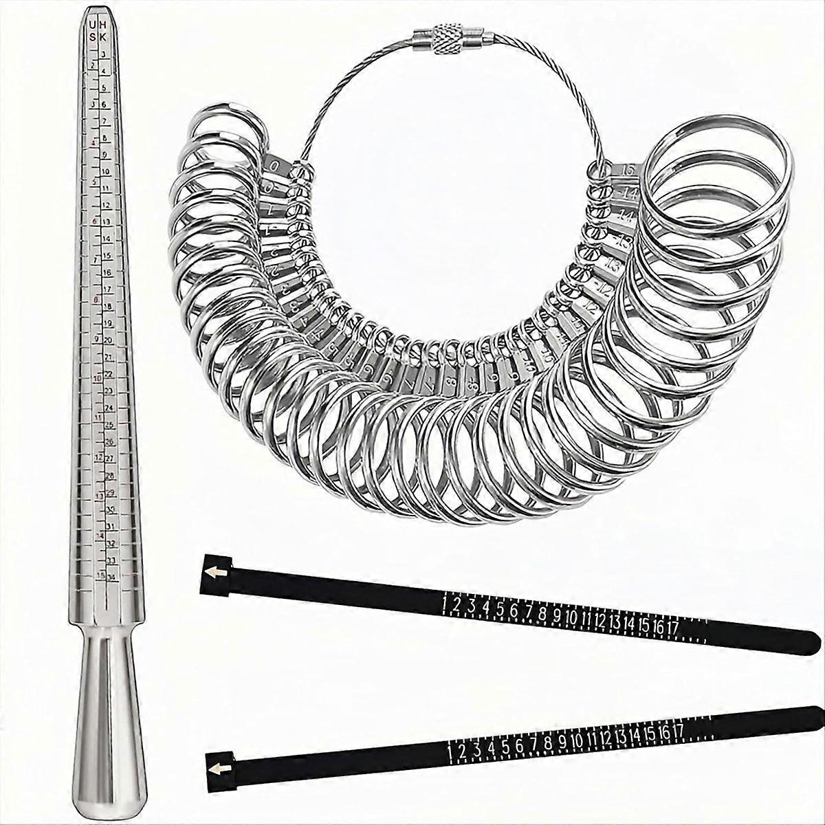 4-Piece Metal Ring Sizer & Mandrel Set - Jewelry Making Tool