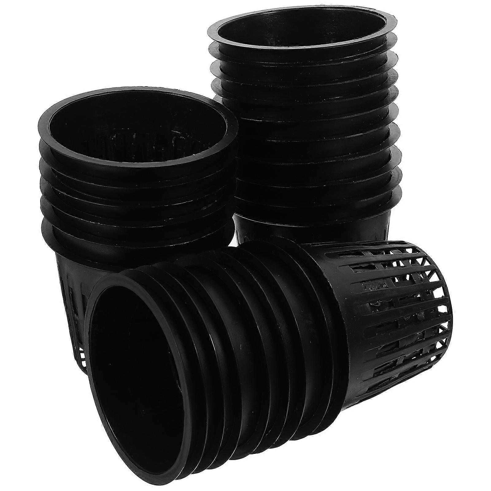 Plastic Hydroponic Net Cups Net Pots for Storage 250Pcs Black