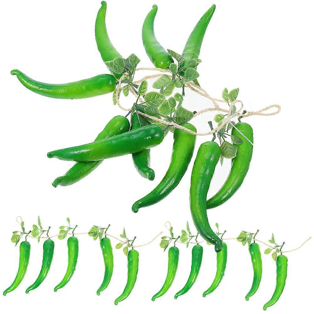 Simulation Pepper Hanging Ornament Artificial String with 4 Strings for Decor