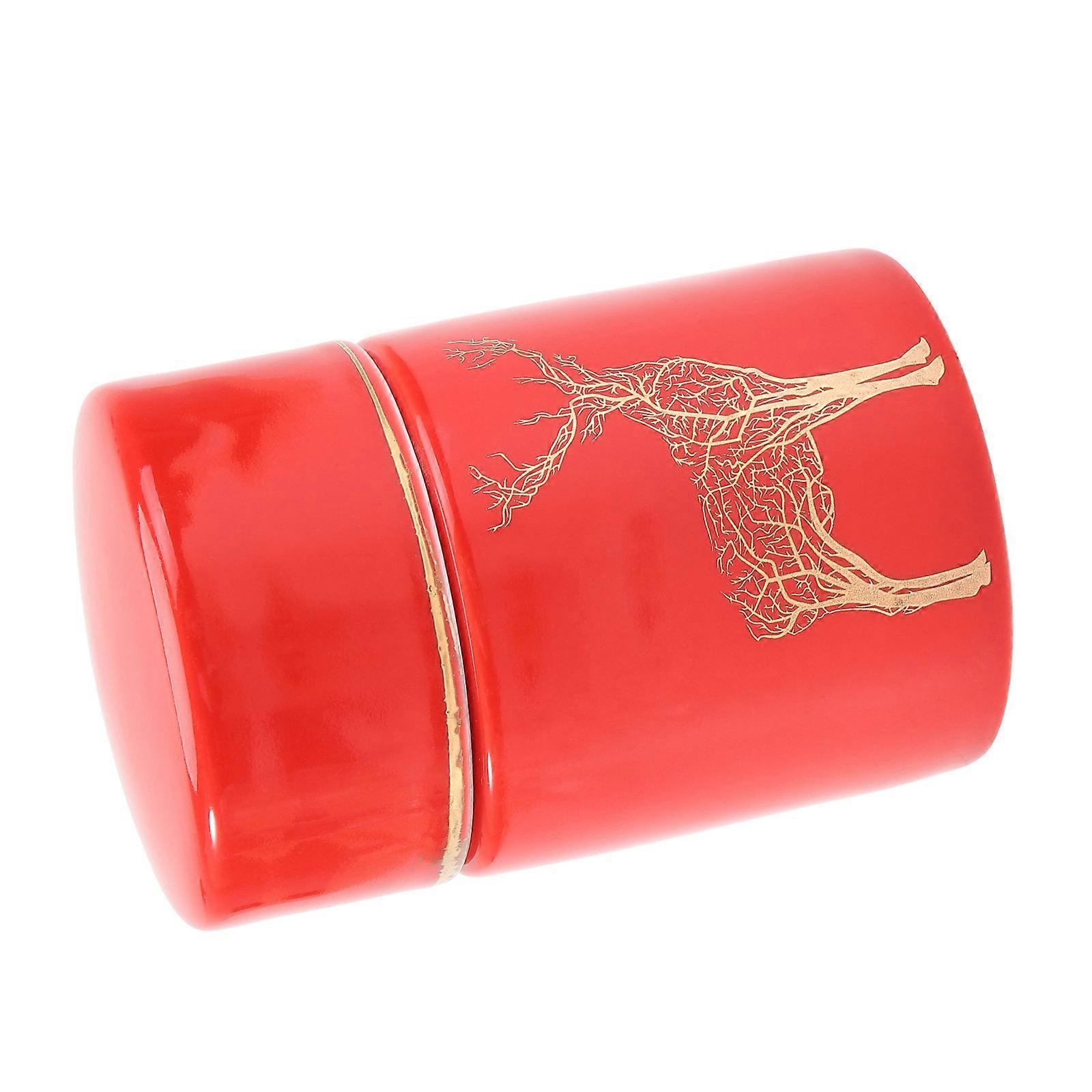 Ceramic Toothpick Case with Elk Pattern for Storage Use