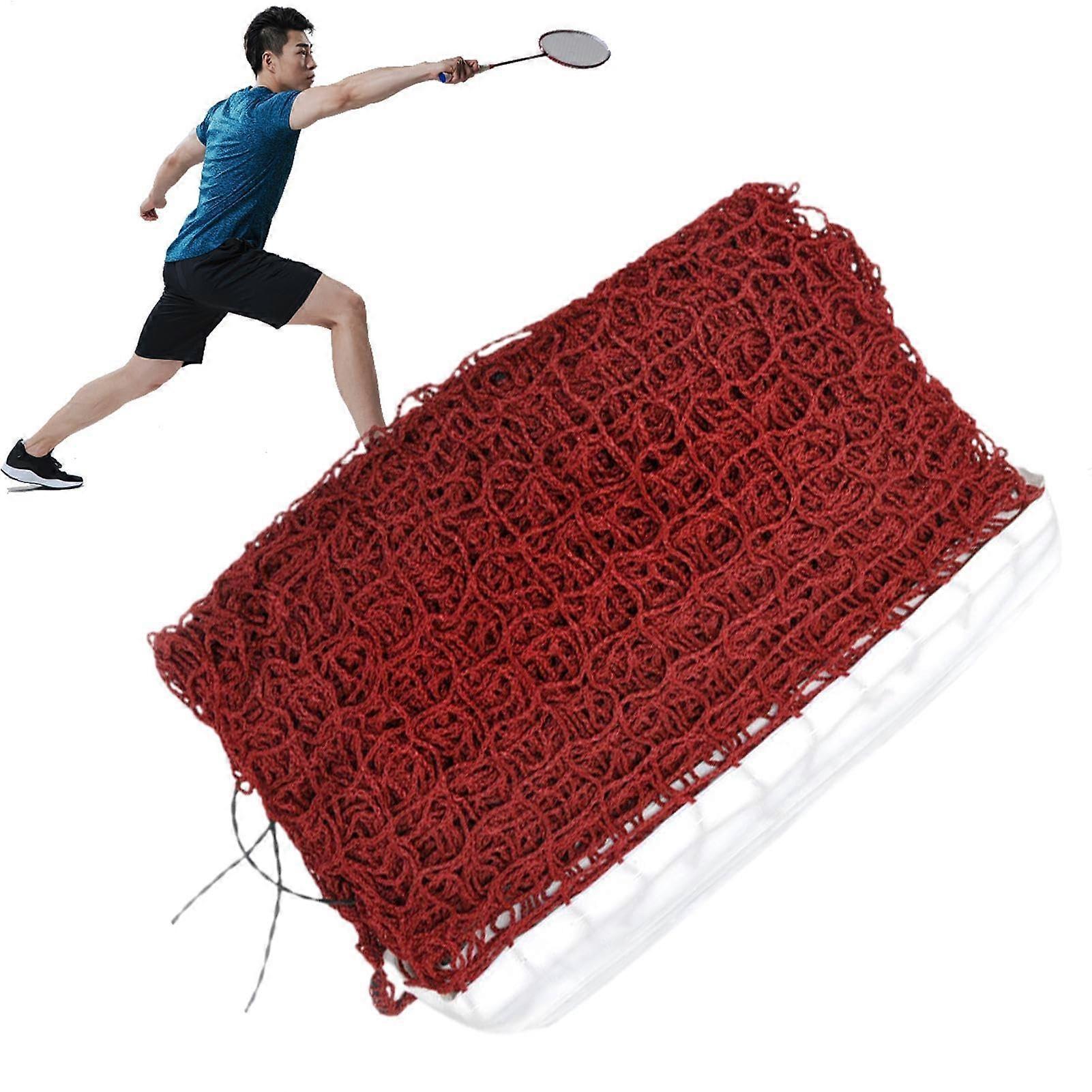 Portable Badminton Net with Nylon Drawstring, Foldable MultiSport Use for Backyard, Red