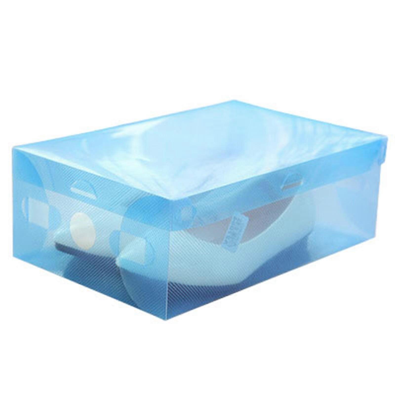Shoes Boxes Plastic Shoe Boxes Organizer Stackable Storage for Container, Sky Blue