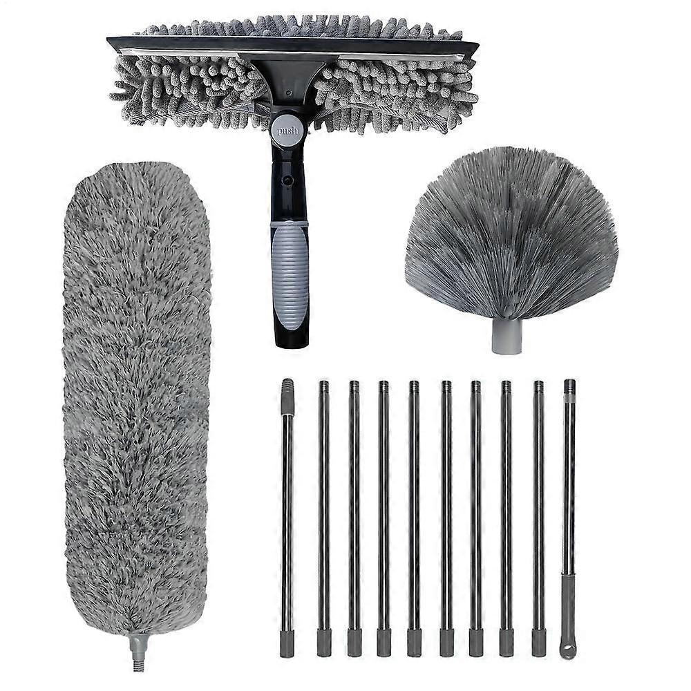 Window Cleaner home glass Duster Squeegee Extendable Pole Microfiber Ergonomic Multi-Function Ceiling Cleaning Brush