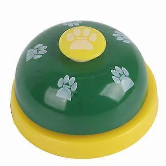 Dinner Interactive Pet Training Bells for Dogs, Steel, Green/Yellow