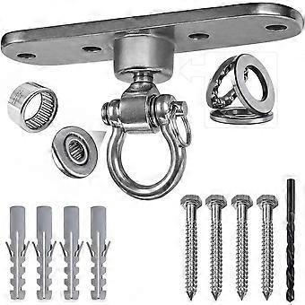 Gancho de balanço reforçado em aço inoxidável com rolamentos de giro suave 180+360, 1500 lb