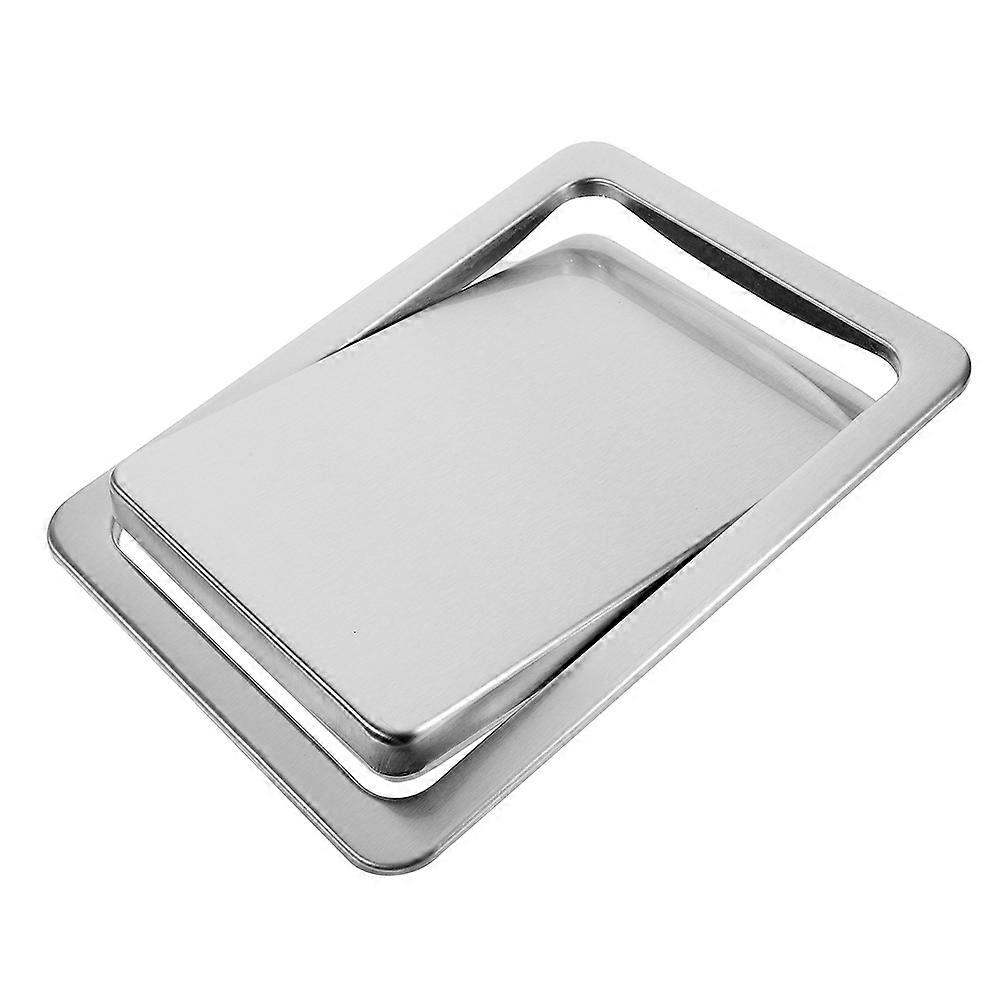 Stainless Steel Trash Can Lid Silver for Rectangular 3Pcs Kitchen Use