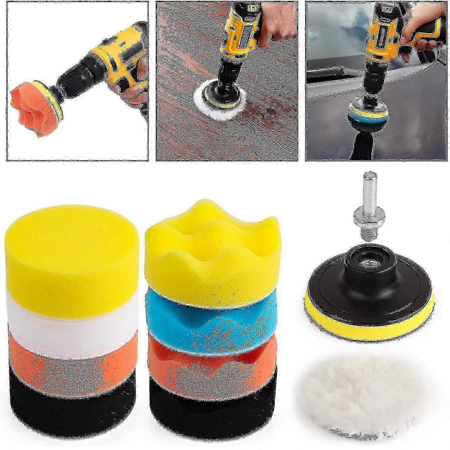 11 Pcs Drill Buffing Kit Car Buffer Polisher Attachment Set