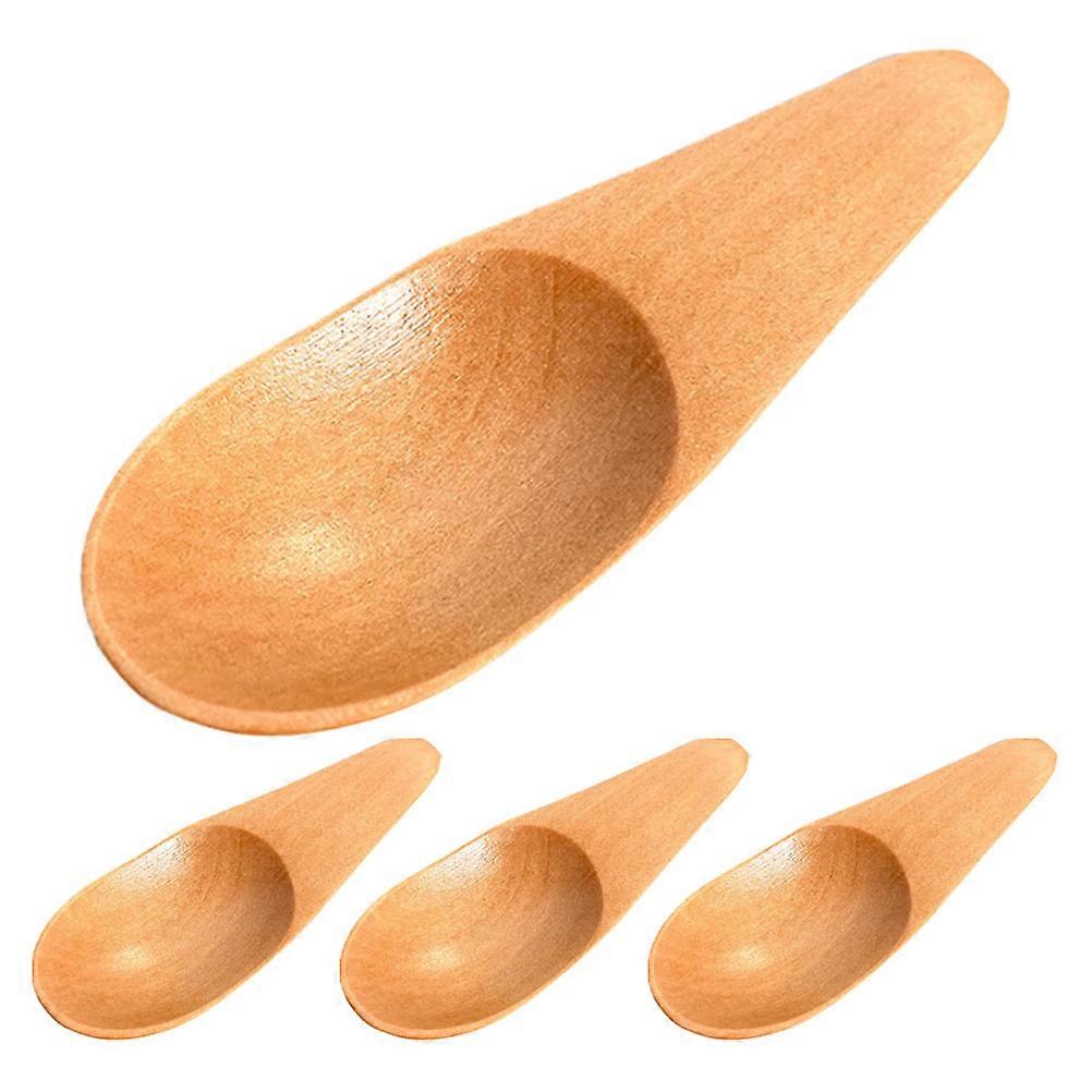 Milk Powder Wood Small Scoops for Kitchen Use 4Pcs Multi-Function Tea Spoons