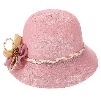Sombrero de ala ancha para mujer, color rosa, material plegable, para correr o ir a la playa (1 unidad)