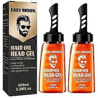 2Pcs 2-in-1 Men Oil Head Hair Cream Wax Gel With Comb Hair Fluffy Hair