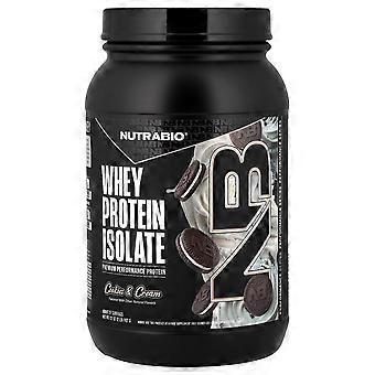 NutraBio, Whey Protein Isolate, Cookies & Cream, 2 lb (907 g)