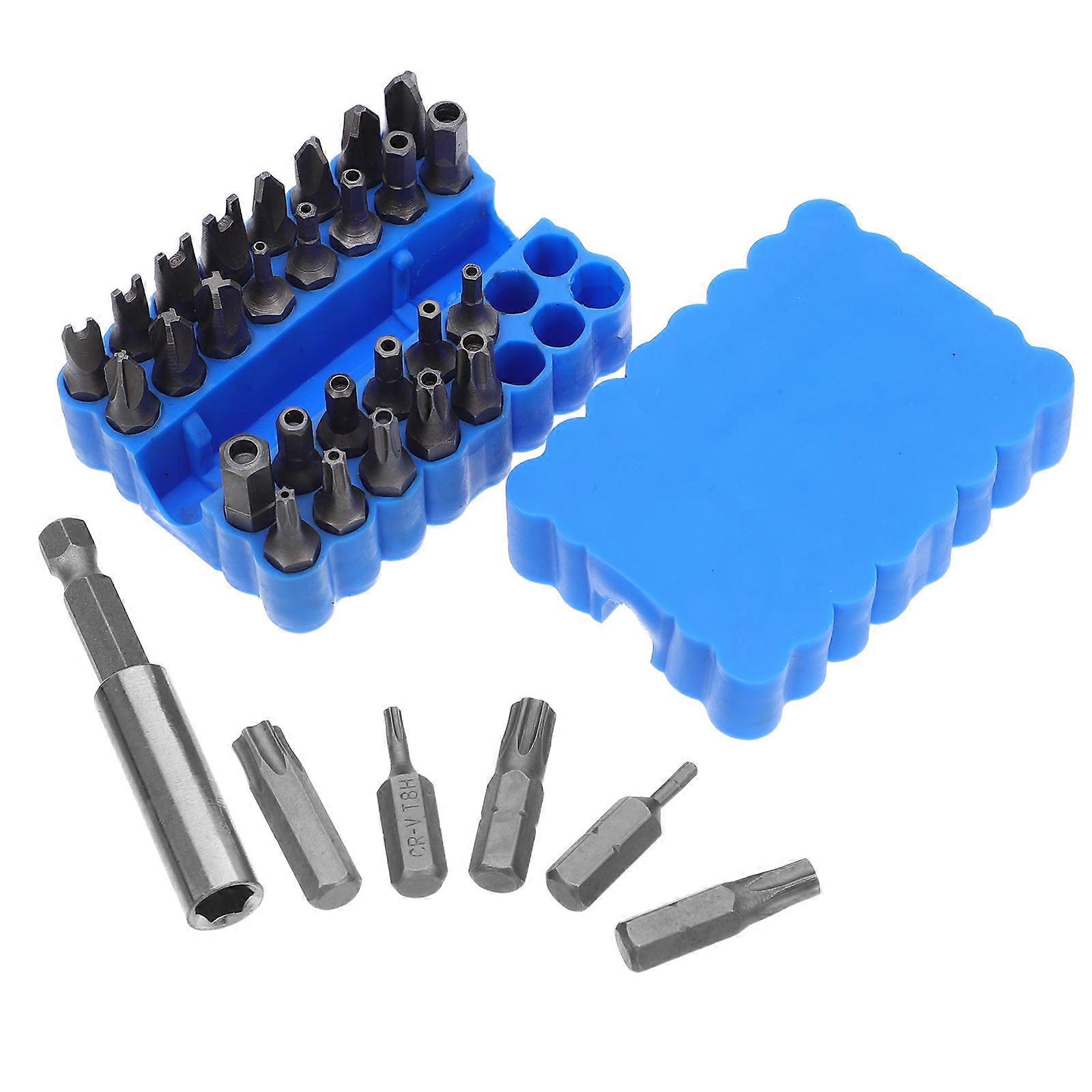 33 Pcs Security Bit Set Tamper Proof Torx Hex Star Screwdriver with Bit Holder