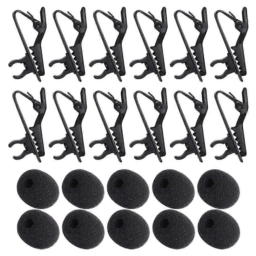 24pcs Microphone Sponge Covers Microphone Clips Microphone Accessories