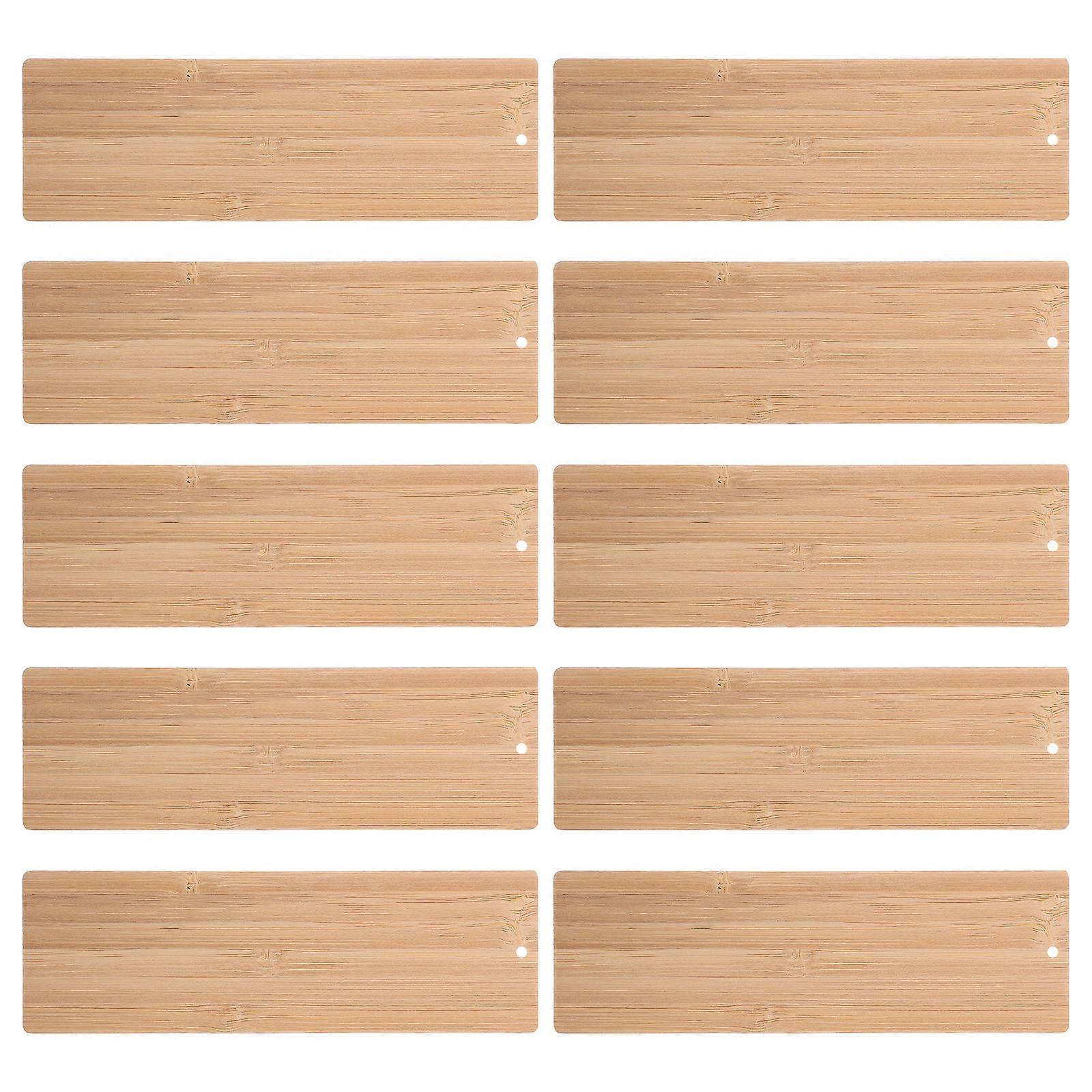 10Pcs Unfinished Bookmarks Bamboo Chips Rectangular Cutouts Rectangular Cutouts Bamboo Crafts