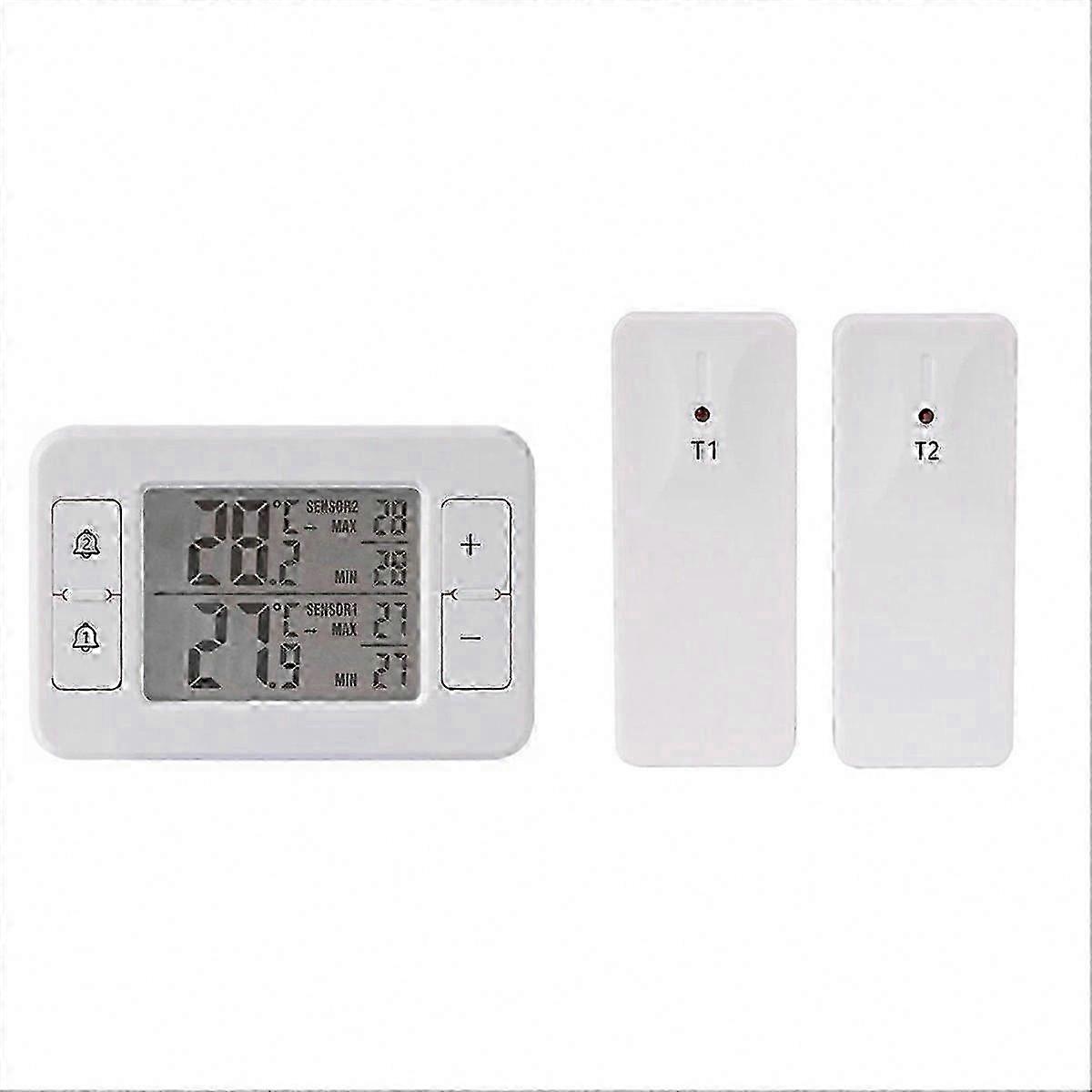 Digital LCD Thermometer with Wireless Transmission and Alarm Function
