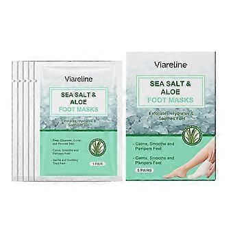 Tempo limitato!! Maschera esfoliante idratante per i piedi al sale marino Viareline. Piedi puliti, nutriente e idratante. Pelle liscia. Cura dei piedi.