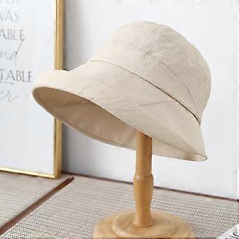 Solid-colored Cotton-linen Hats High-end Casual Sunscreen with Rolled Edges Bucket Hats For Men Women Fisher Hat