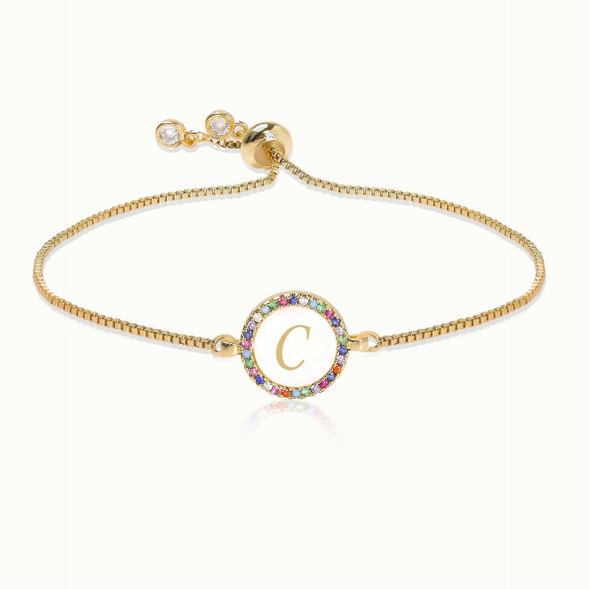 Letters Pull Shell Bracelet Disc