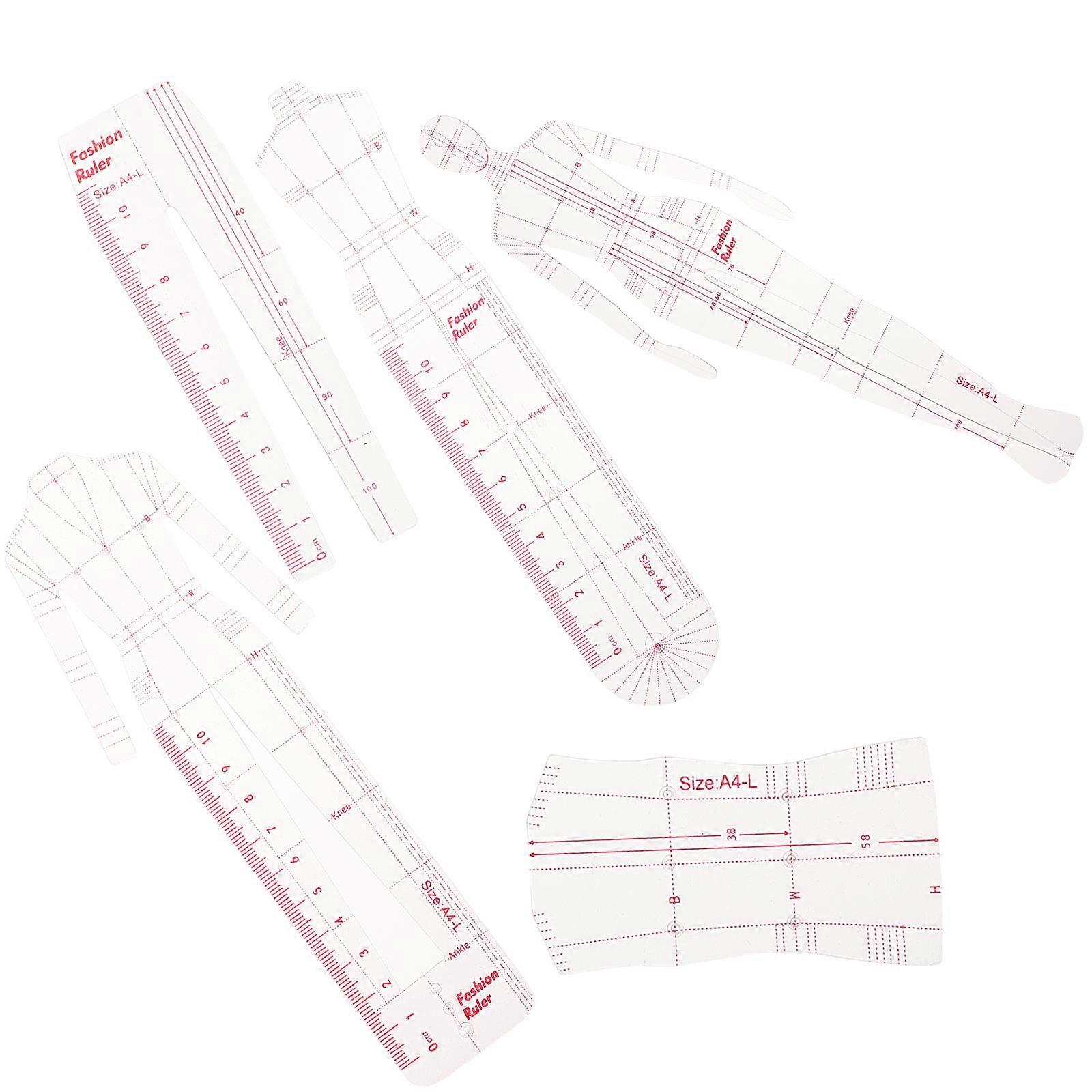 Nähvorlagen-Lineale für Damenmode, 2er-Set, Patchwork