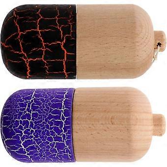 Wooden Pill Top Cup Toy Set of 2 - Hand-Eye Coordination Skill Toy for Kids Over 6 Beech Wood Kendama Style Game for Group Play and Brain Exercise