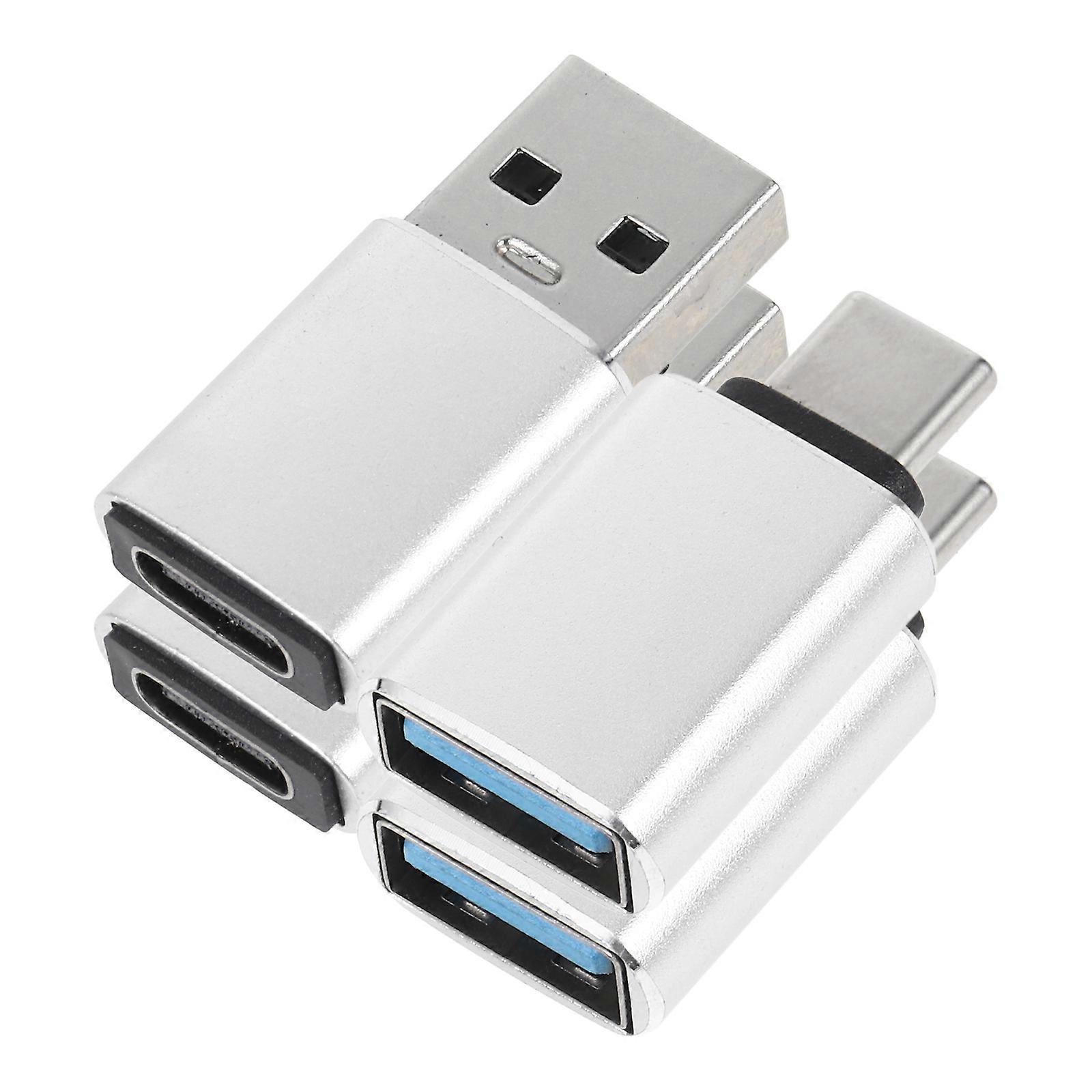 Usb3.0 to USB-C Converter Adapter for Computer 4Pcs Silver Otg Function
