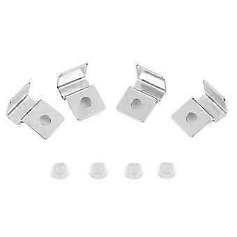 Lot de 4 supports de fixation en acier inoxydable pour aquarium, 10 mm
