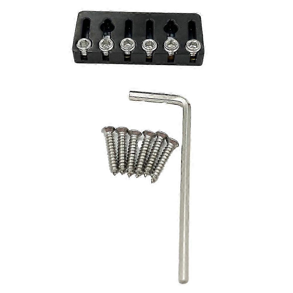 6 String Headless Guitar Bridge String Lock compatible with 6 String Headless Electric Guitar Black