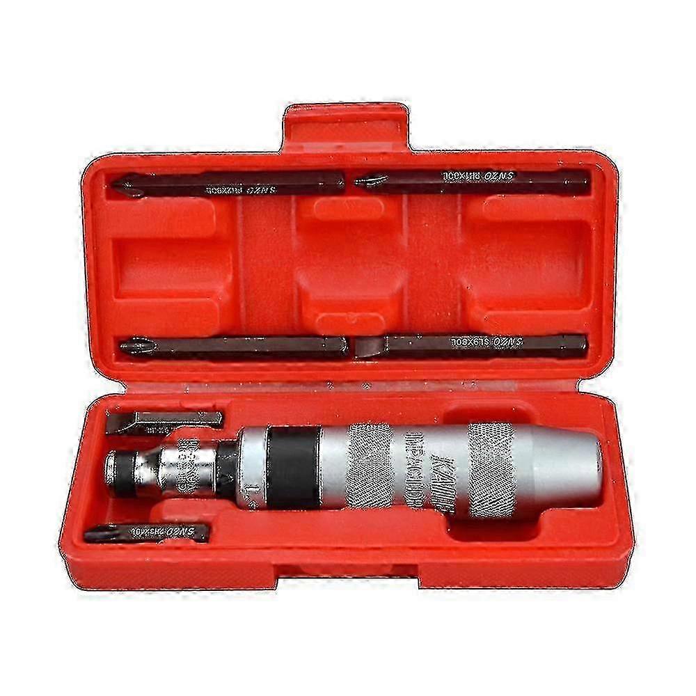 7 Pieces Impact Screwdriver Professional Impact Screwdriver, Red
